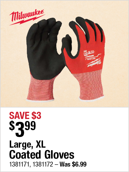 Large, XL Coated Gloves
